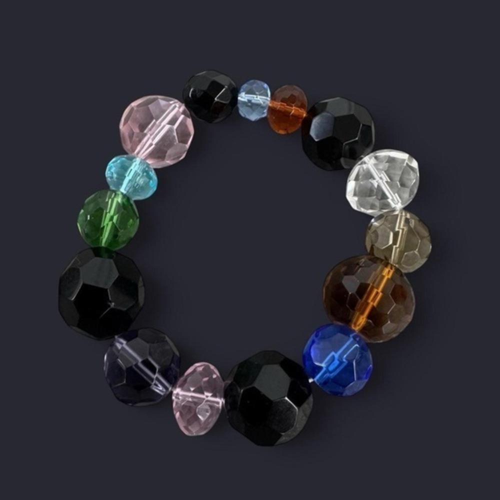 Disco Faceted Glass Bead Bracelet